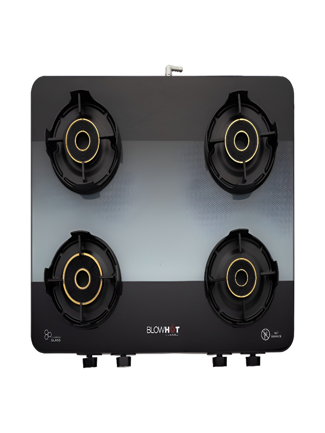 BLOWHOT Black 4 Burners Glass Manual LPG Gas Stove