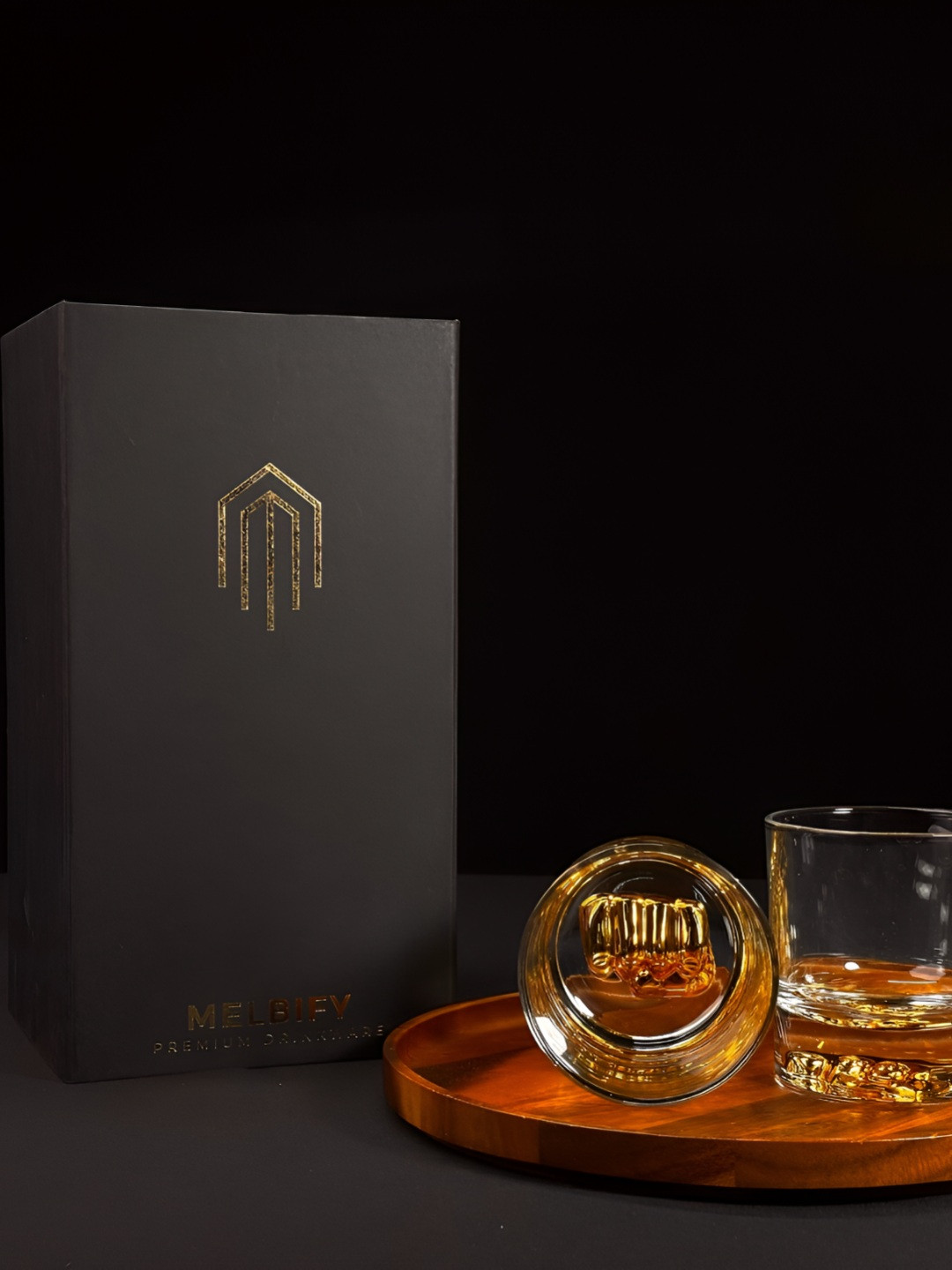 MELBIFY Transparent 2 Pieces Whiskey Glass 300 ml each