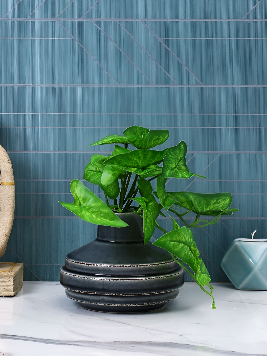 TAYHAA Grey Burmese Designed Ceramic Vase