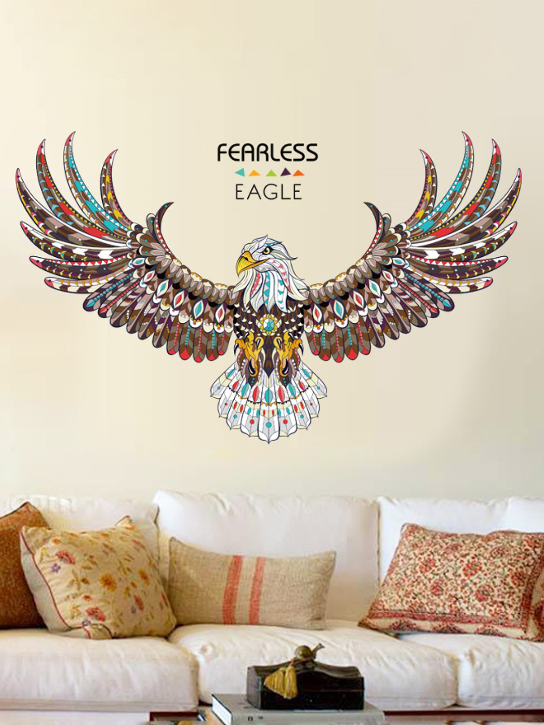 Asian royal White & Brown Birds and Animals Printed Waterproof Decals and Stickers