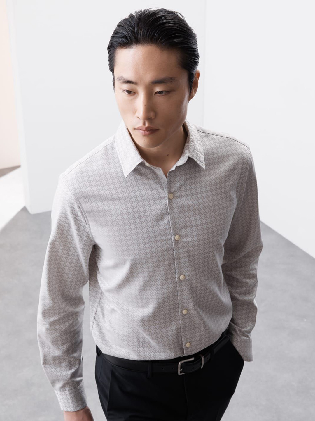 Marks & Spencer Men Micro Checks Opaque Checked Casual Shirt