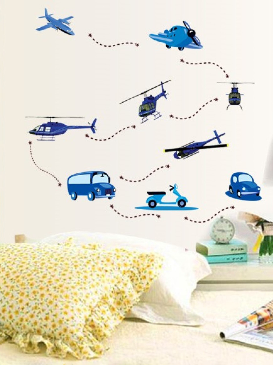 Asian royal Blue & Black Printed Decals and Sticker