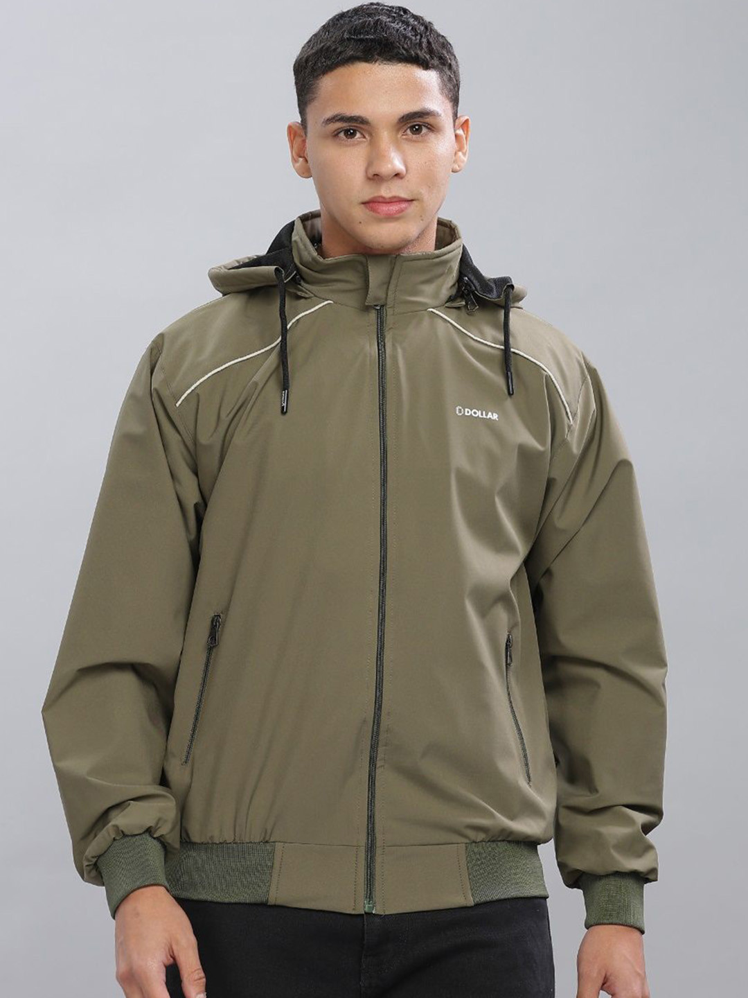 Dollar Men Light Weight Windcheater with UV Protection and Pockets and Detachable Hood