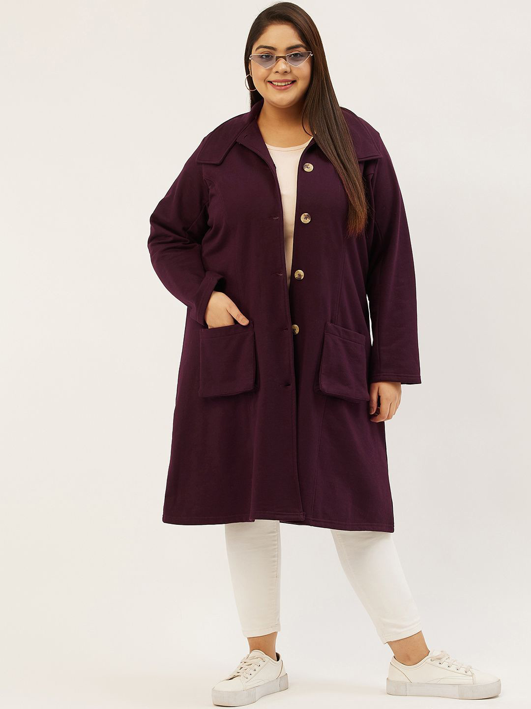 theRebelinme Women Plus Size Longline Winter Coat