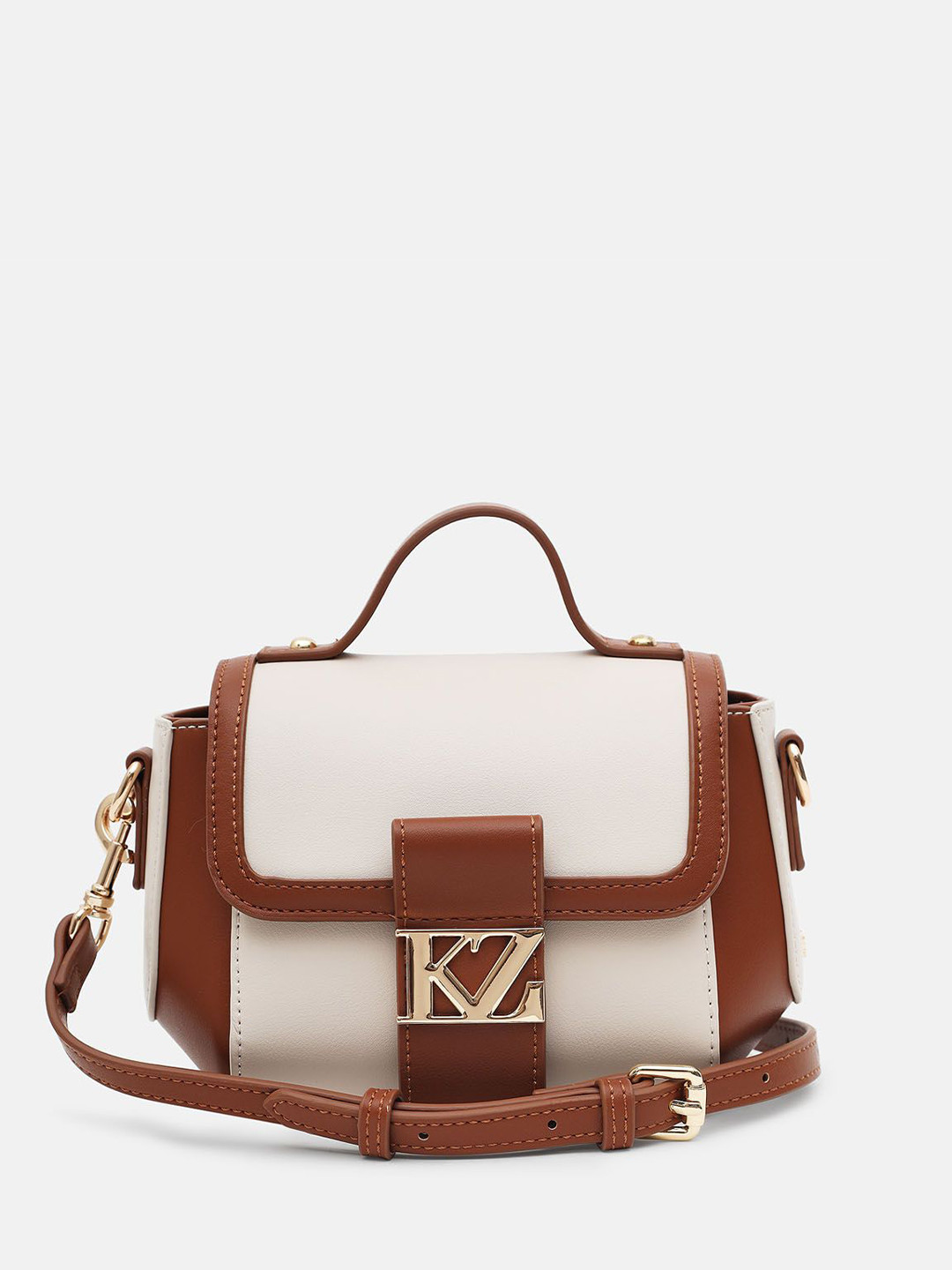 Kazo Colorblock Structured Bag With Detachable Sling Strap