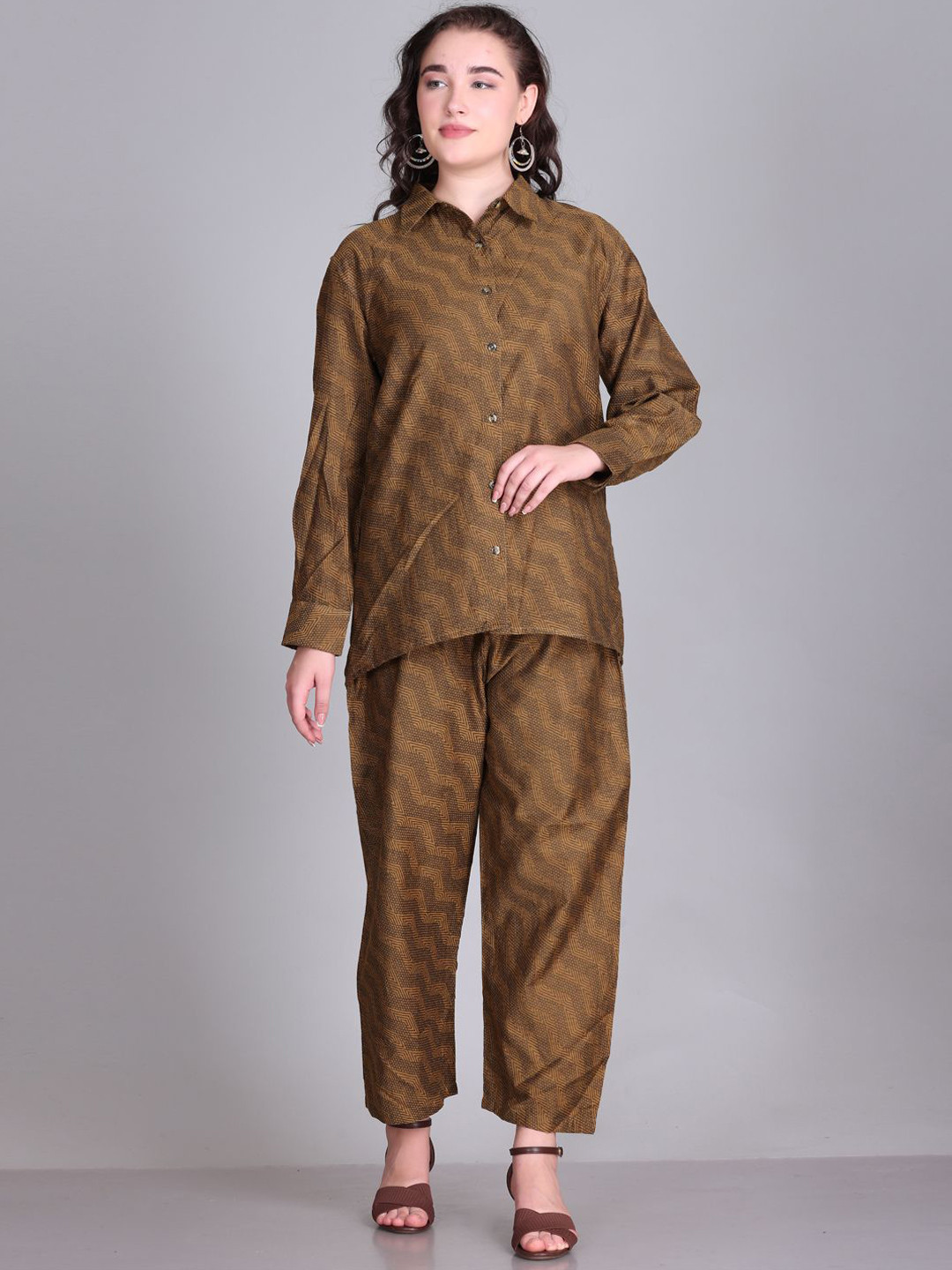KIDAR Long Sleeves Woven Design Shirt & Trouser