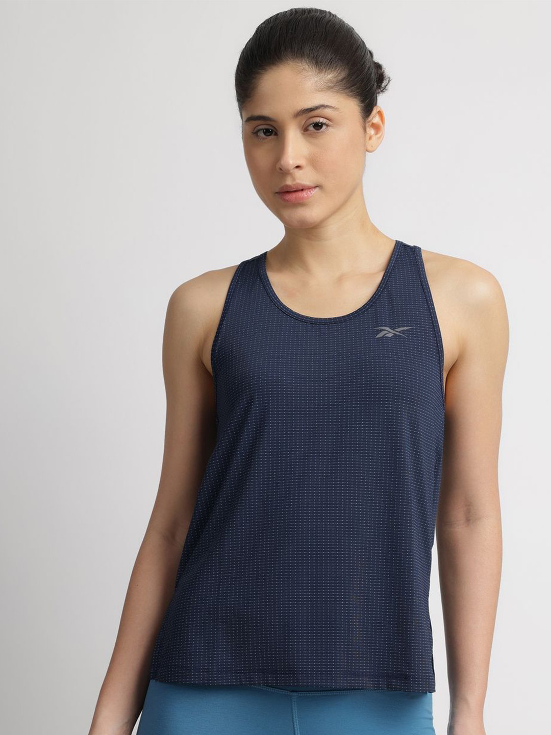 Reebok Printed Sleeveless Round Neck Tank Top