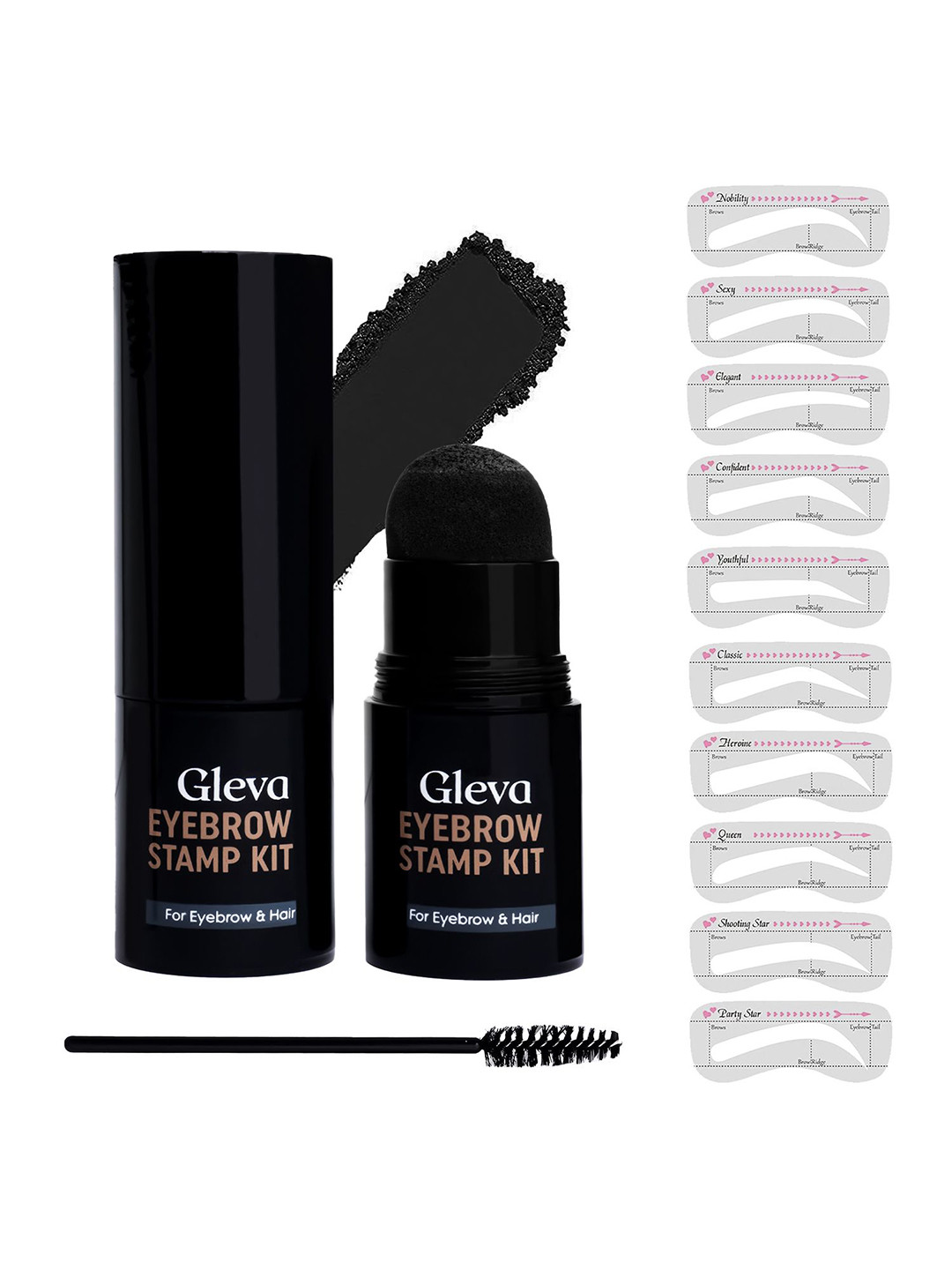 Gleva Long-Lasting Eyebrow Stamp & Eyebrow Stencil Kit-2g