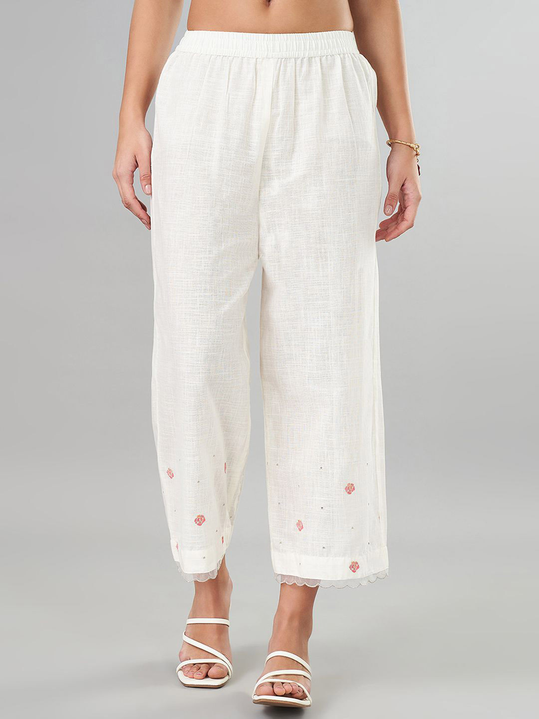RANGMANCH BY PANTALOONS Women Cotton Flared Culottes Trouser
