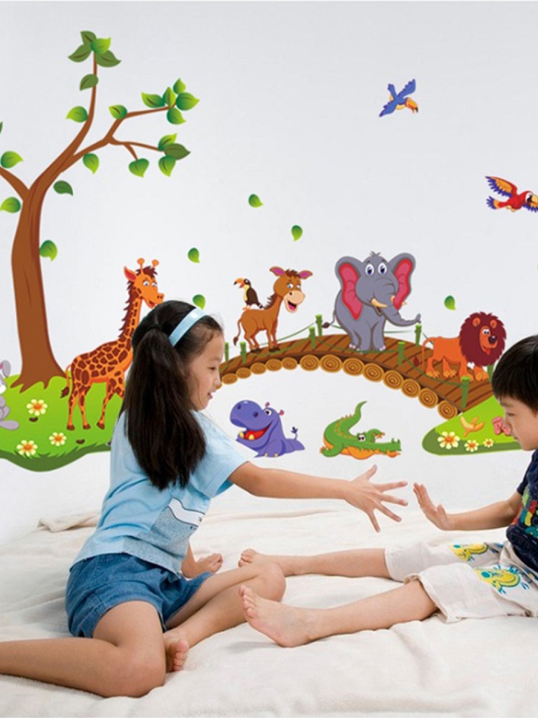 Asian royal Brown & Green Cartoon Printed Waterproof Decals and Stickers