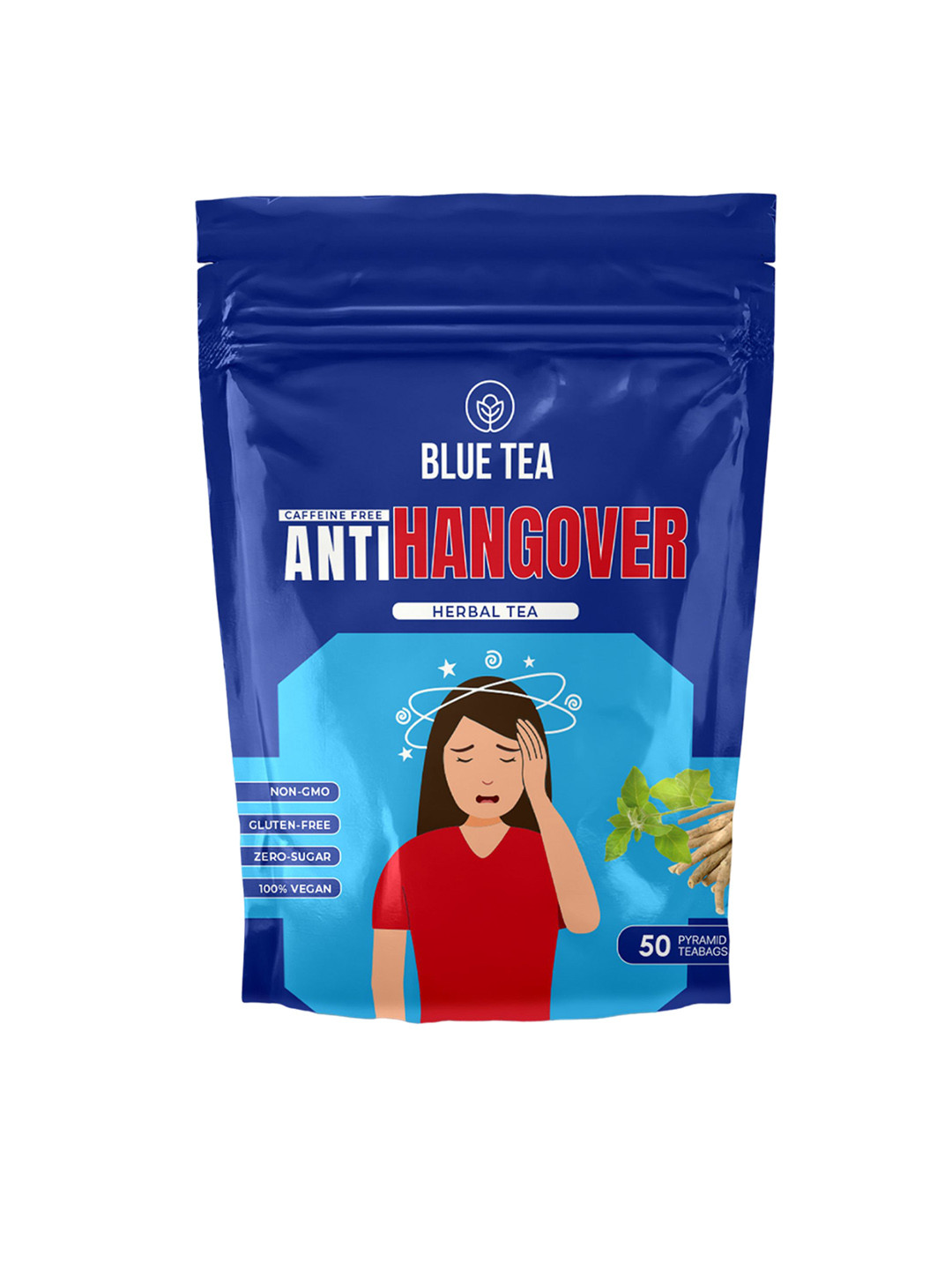 BLUE TEA Anti-Hangover Herbal Tea - 50 Tea bags