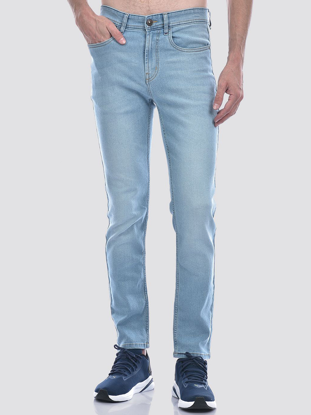 INKD Men Cotton Slim Fit Light Fade Stretchable Jeans