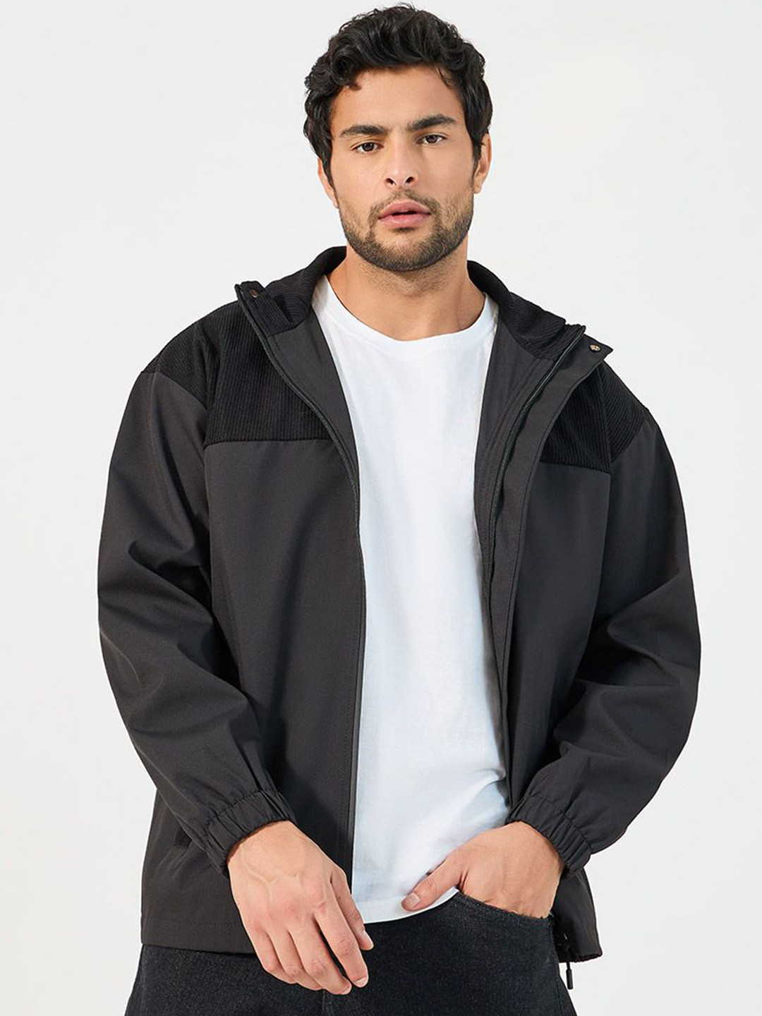 Styli High Neck Windbreaker Sporty Jacket