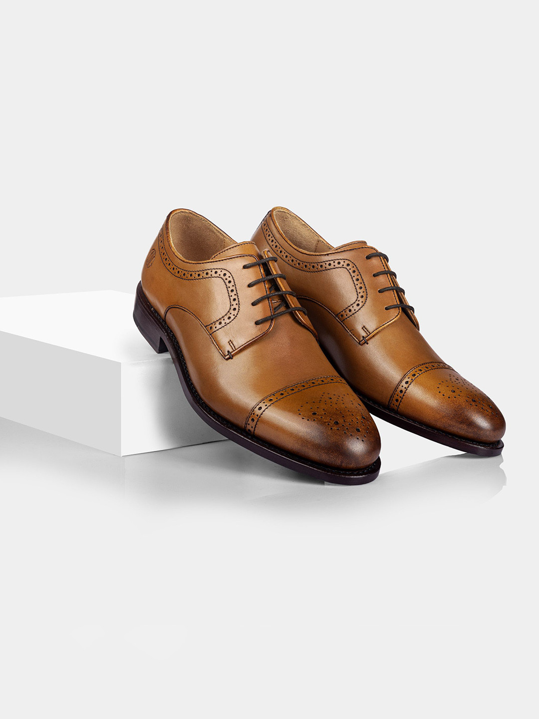 LA MARCA Men Leather Formal Lace-Ups Brogues