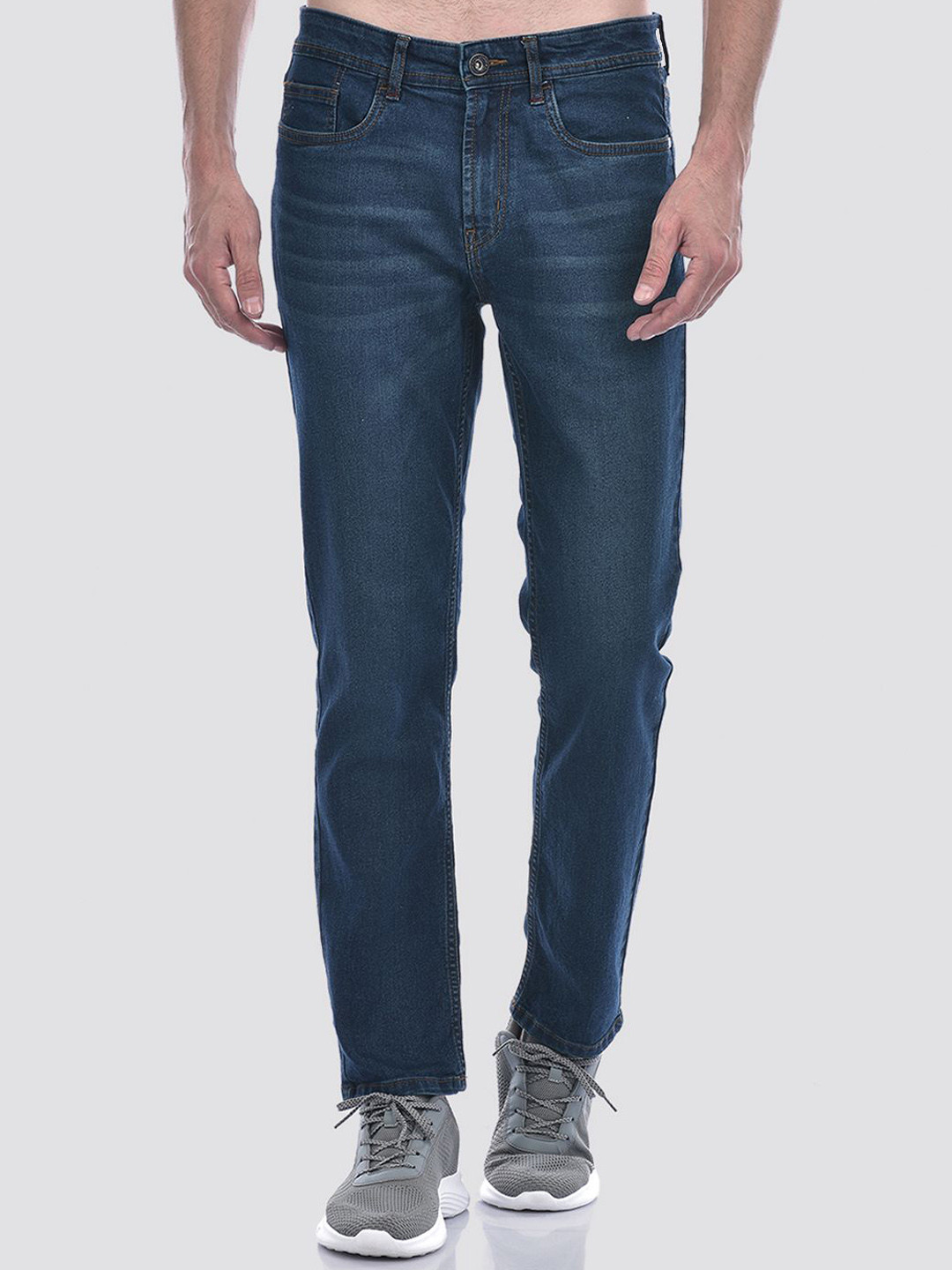 INKD Men Clean Look Mid-Rise Regular Fit Light Fade Jeans