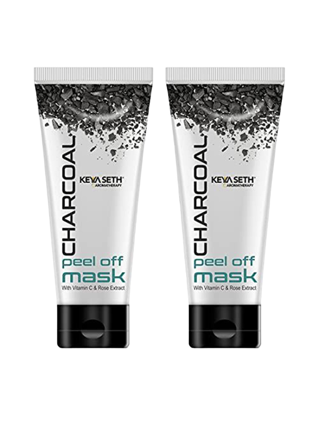 KEYA SETH AROMATHERAPY  Set Of 2 Charcoal Peel Off Mask For Blackhead & Dead Skin Removal - 50 ml Each