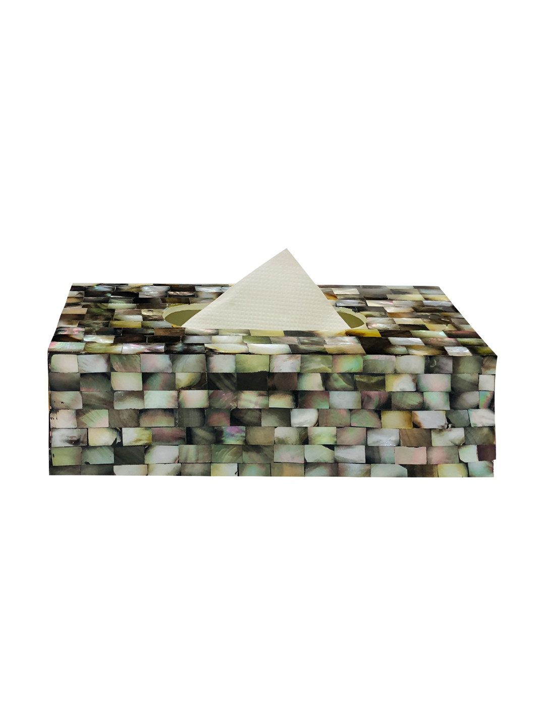 ShopMeFast Black & White Printed Wooden Tissue Holder