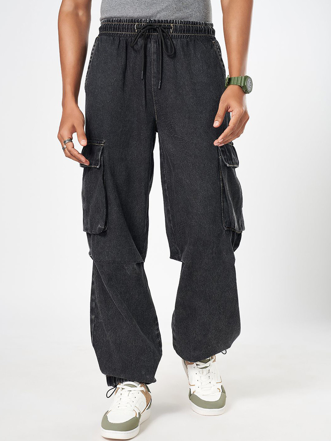 People Men Cotton Relaxed Fit Cargo Styles Jeans