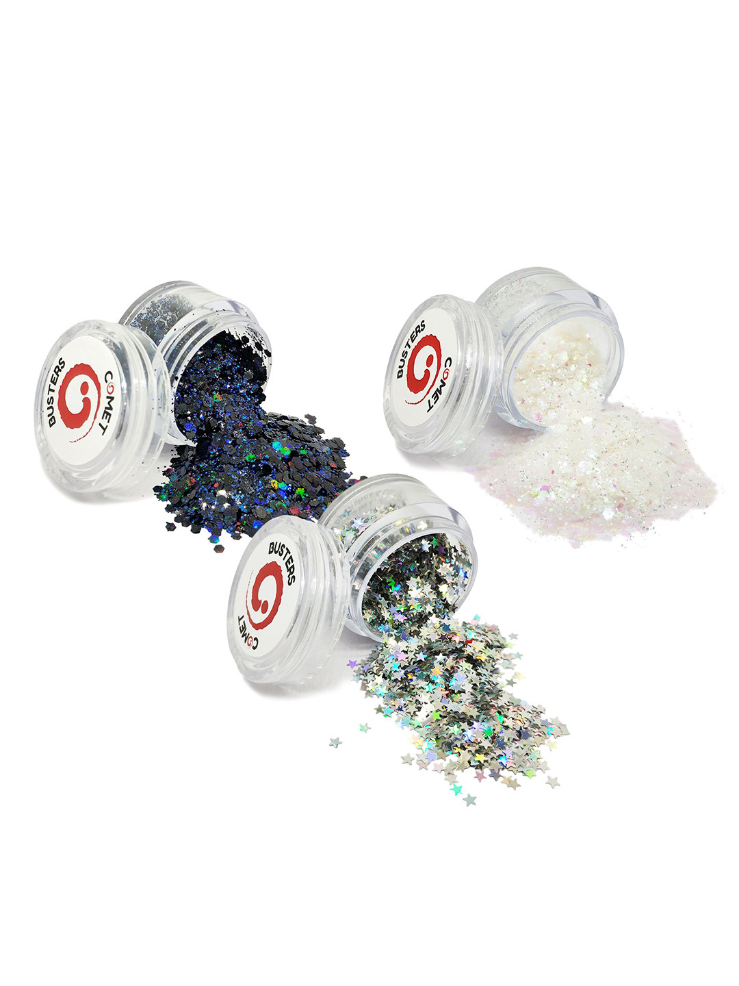 Comet Busters Set Of 3 Face Chunky Glitter Body Shimmer Eye Makeup - 5 g Each - Multi