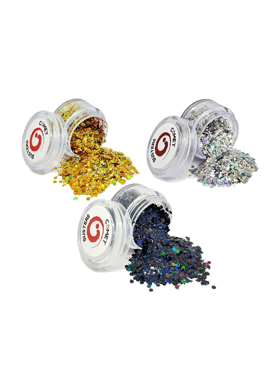 Comet Busters Set Of 3 Chunky Glitter Shimmer Eye Shadow - 5 g Each - GLT050