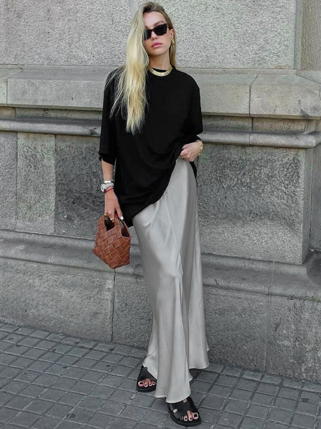 StyleCast Women Straight Casual Maxi Skirt