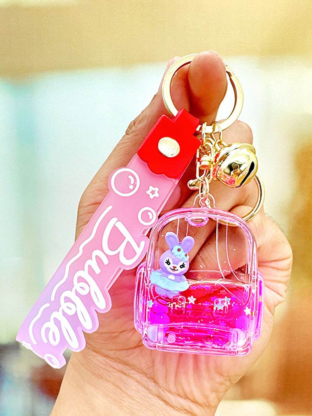 Flenzy Crystal Bottle Sanrio Doll Printed Key Chain With Belt