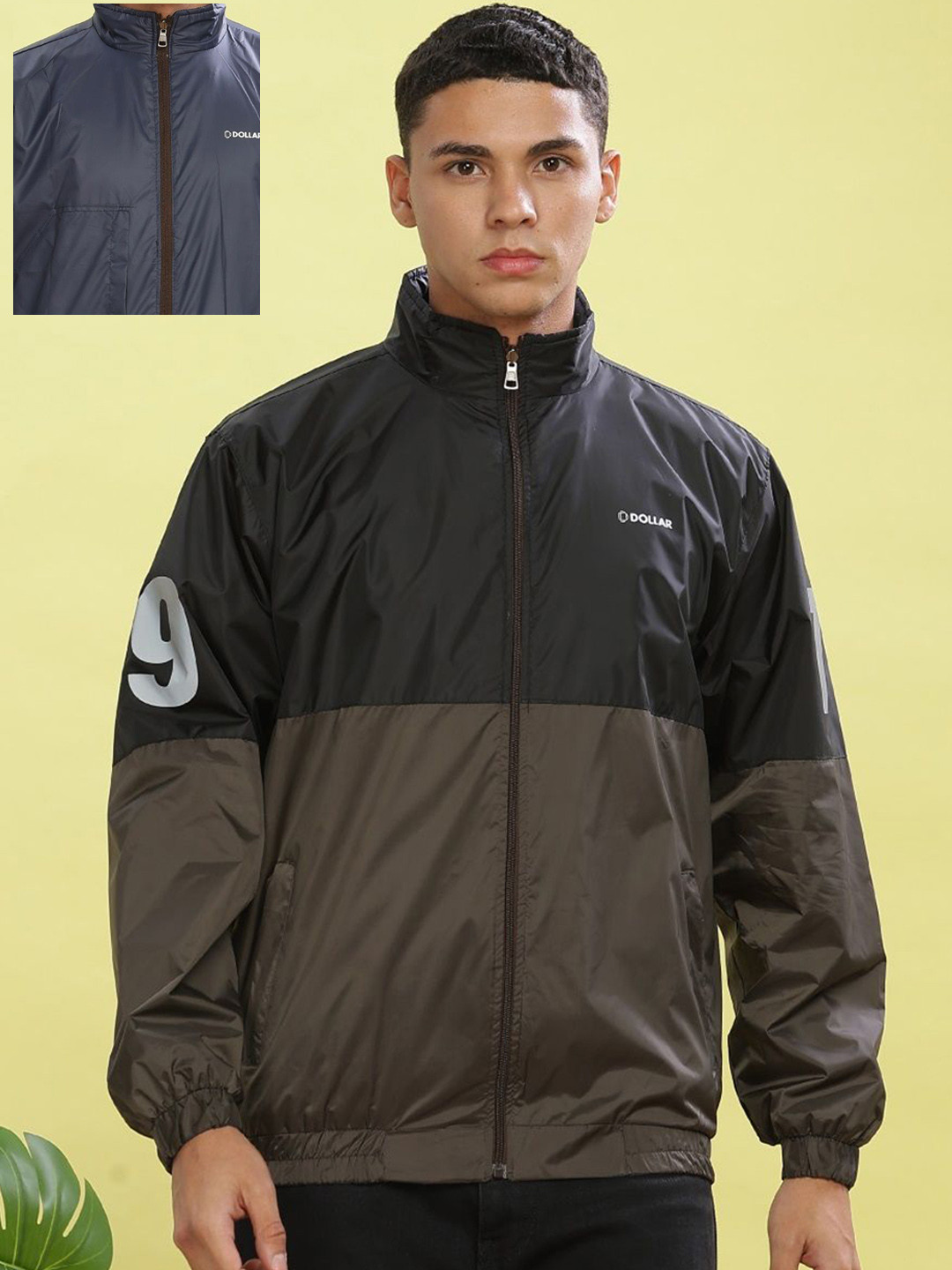Dollar Men Reversable Light Weight Windcheater Jacket with UV Protection and Pockets