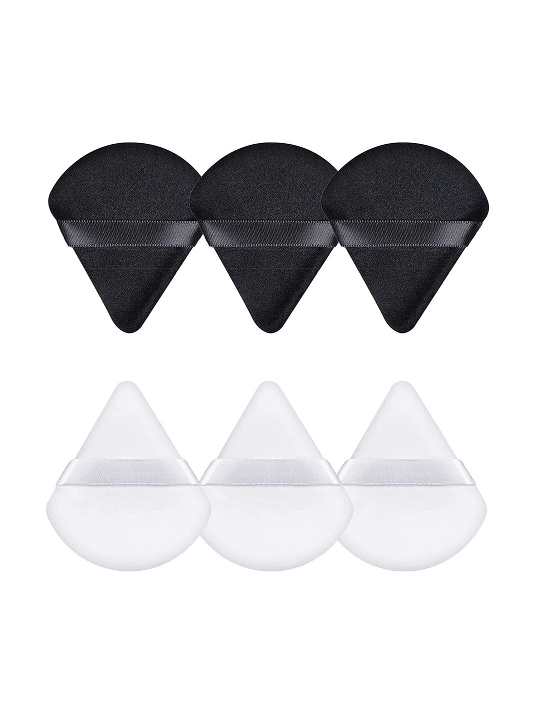 Gleva Set Of 6 Triangle Soft Makeup Puff - Black - White