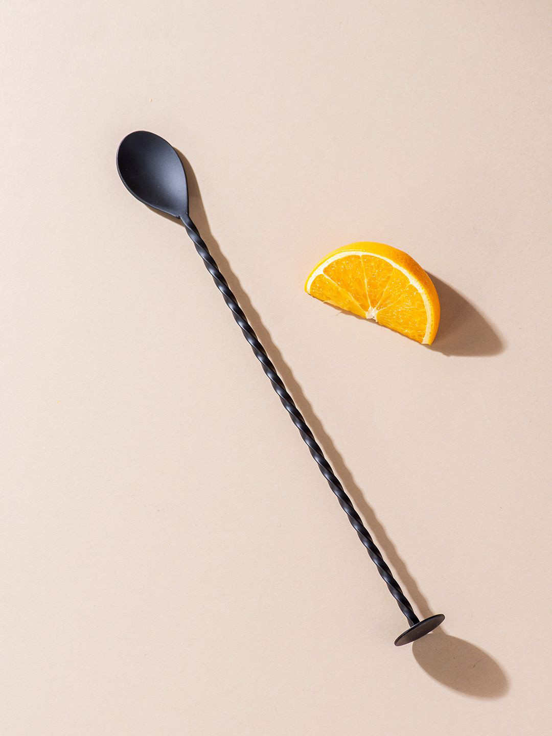 nestroots Black Stainless Steel Twisted Bar Spoon