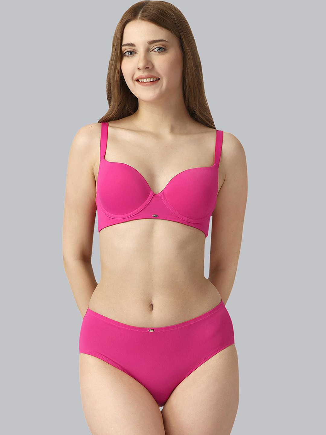 Soie Lightly Padded Lingerie Set SETCB-135/1134FUSCHIA_R