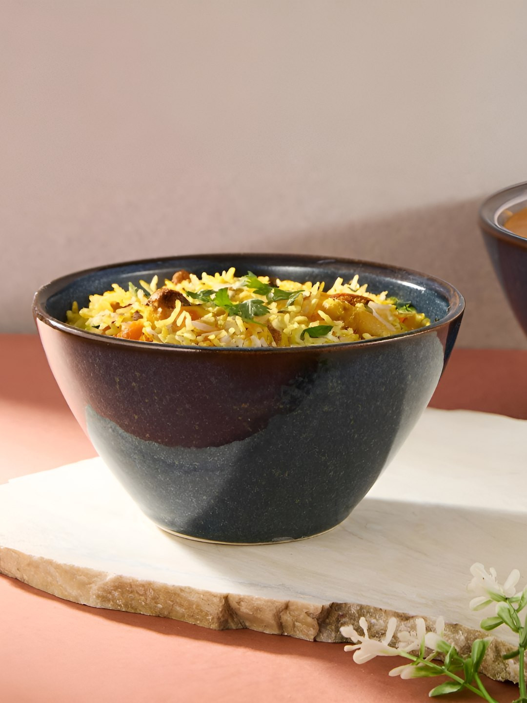 Fabindia Blue 2024 1 Pieces Ceramic Serving Bowl