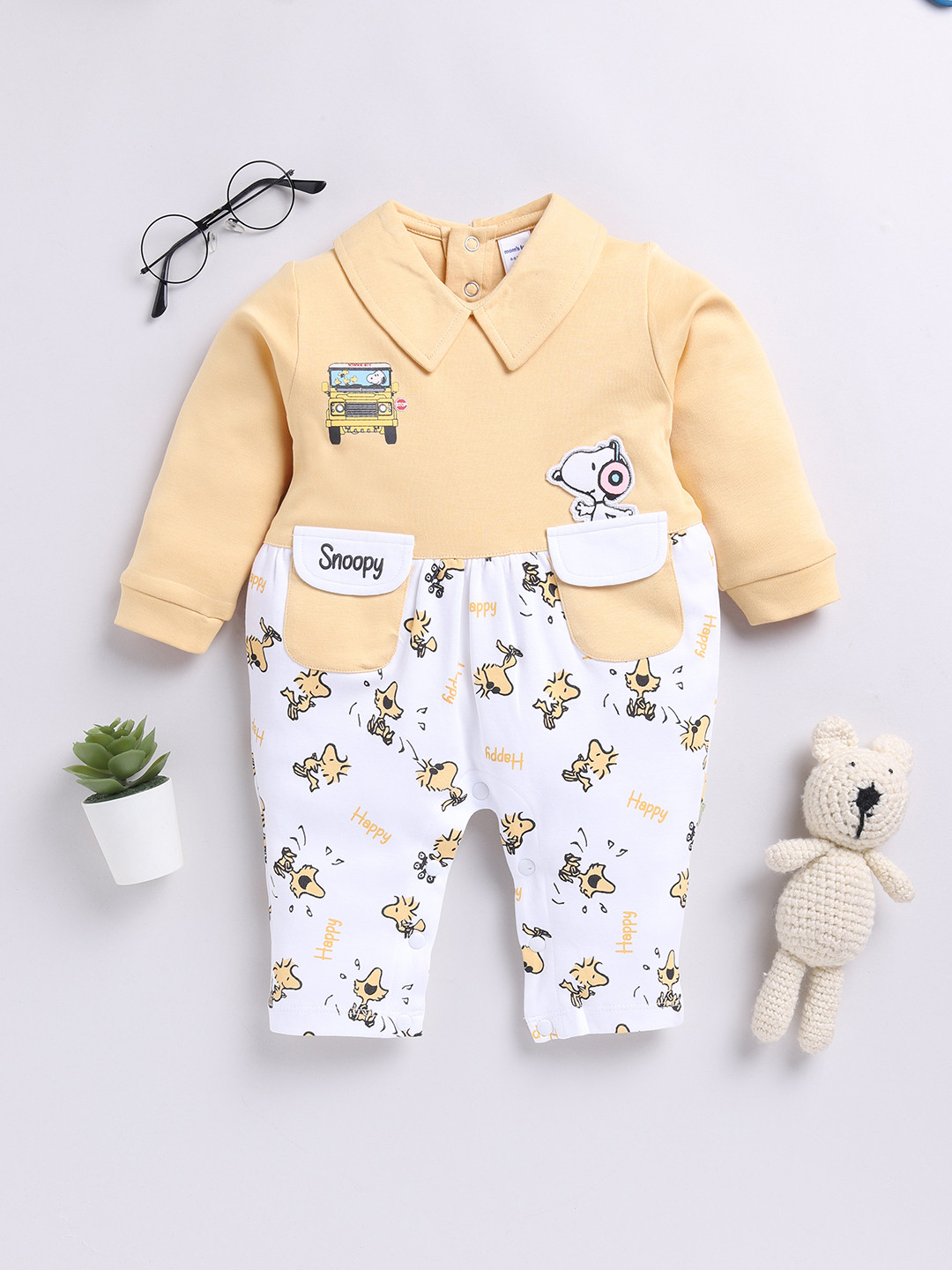 Moms Love Infant Boys Snoopy Print Pure Cotton Party Romper