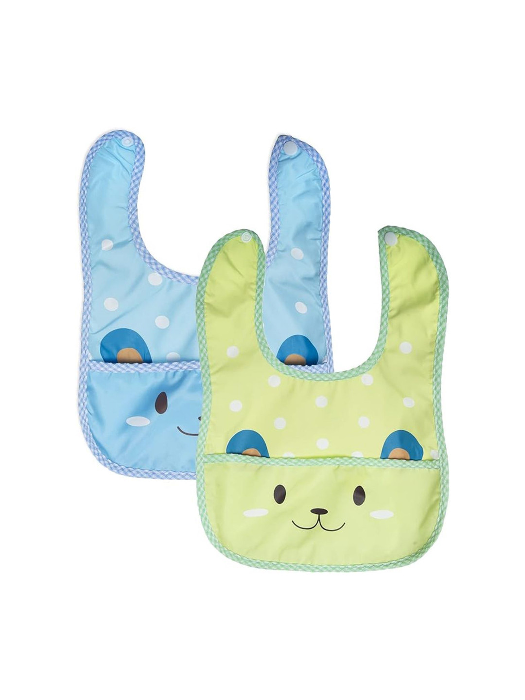 BAESD Infants Pack Of 2 Assorted Bibs With Crumb Catcher