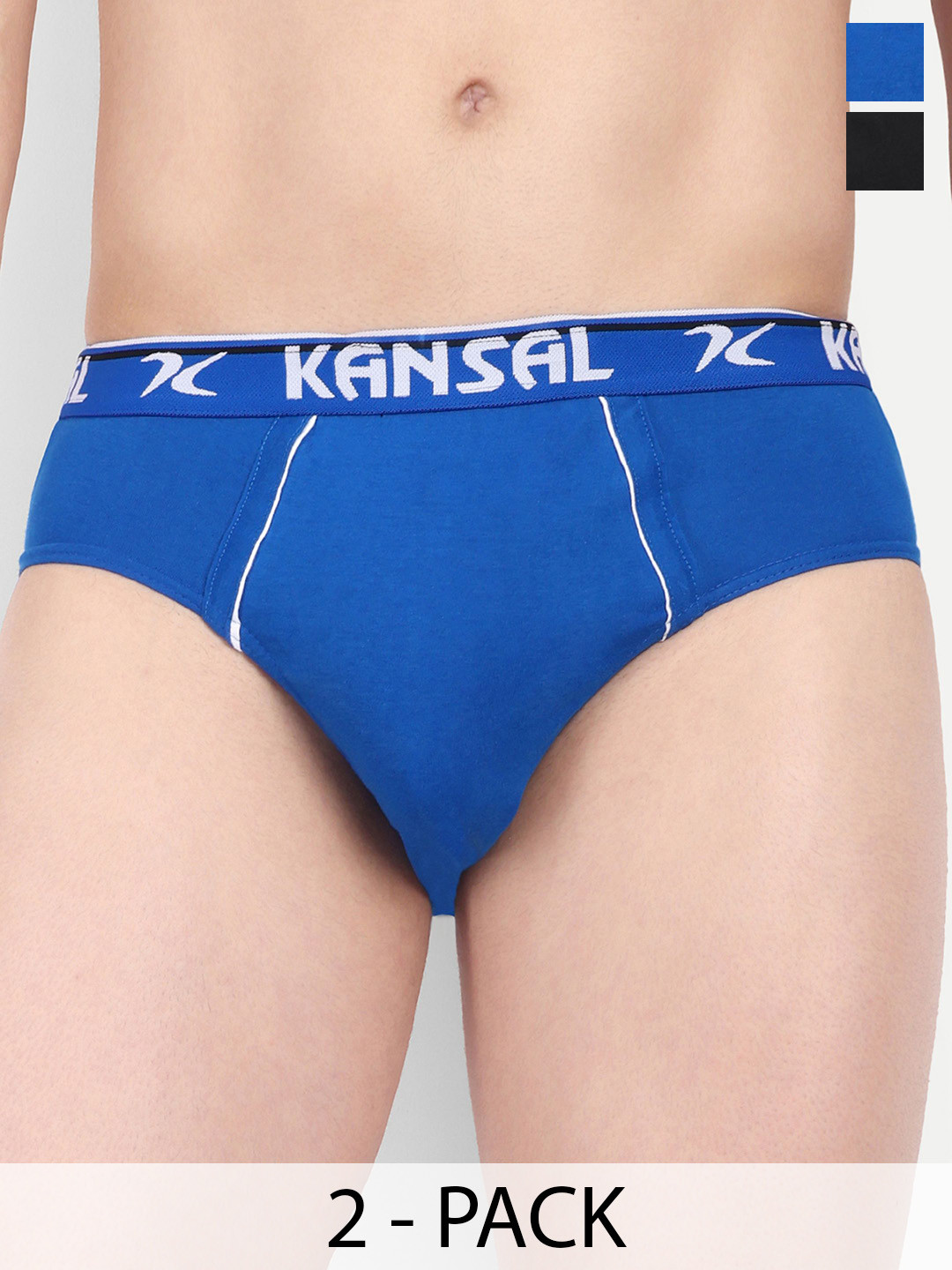 KANSAL Men Pack Of 2 Anti Odor Mid Rise Basic Briefs - 7-CUT_1062_P2_BrB