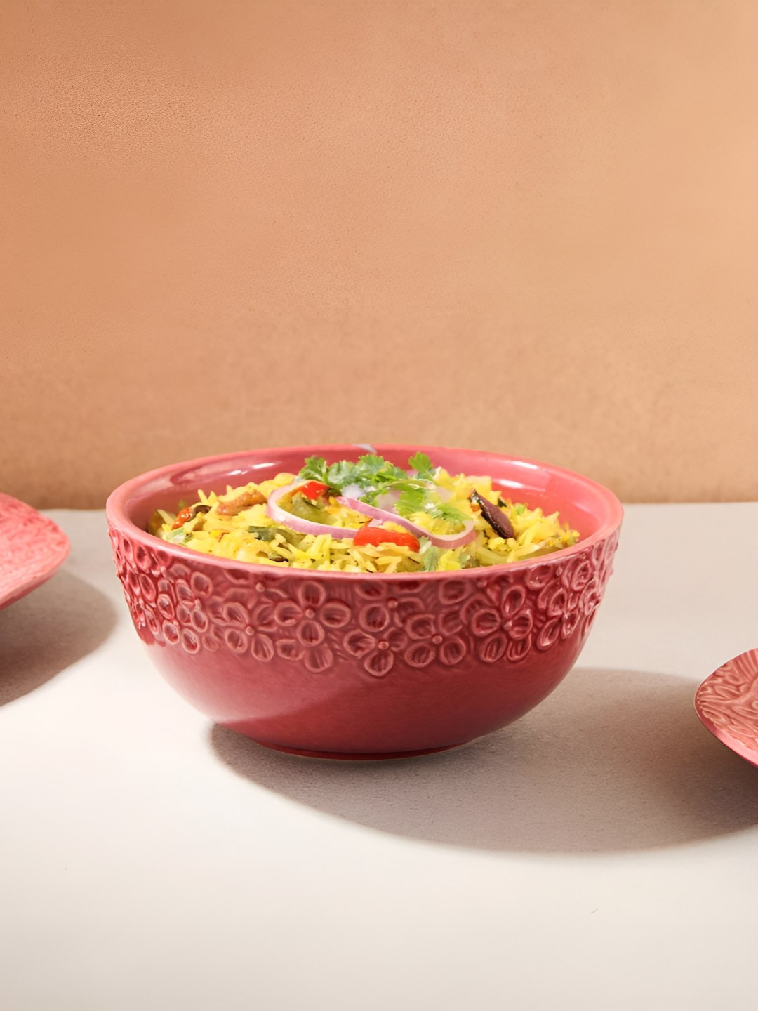 Fabindia Pink 2024 1 Pieces Ceramic Serving Bowl