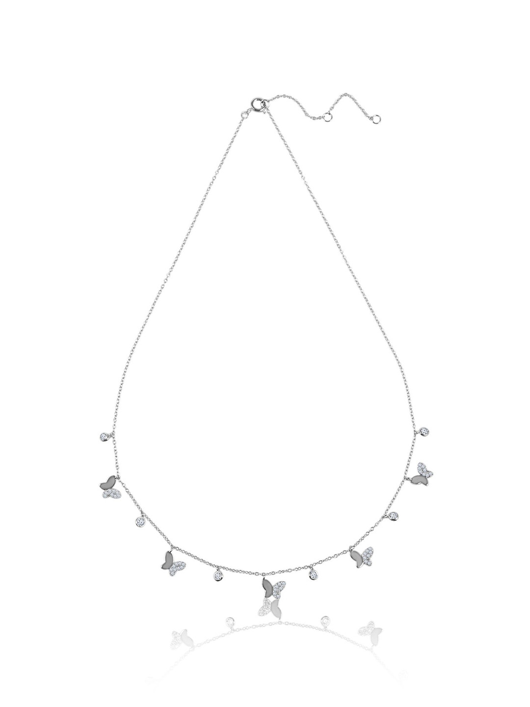 JUPRA Silver Butterfly all Over Charm 925 Sterling Silver Necklace