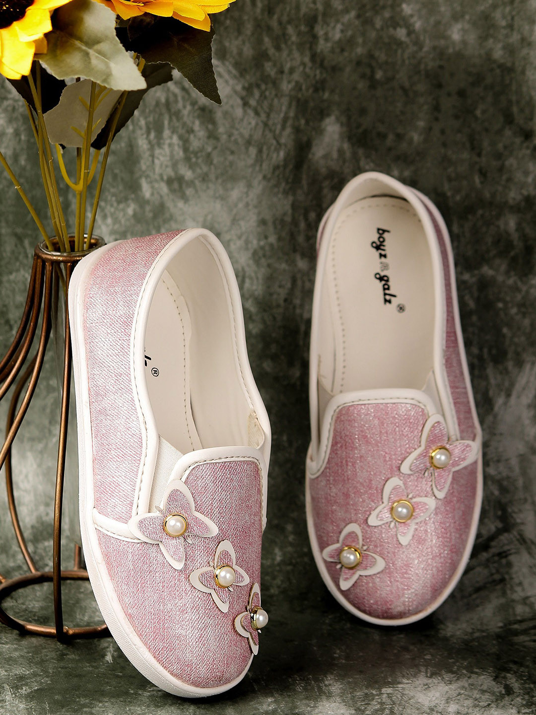 BOYZ N GALZ Girls Printed PU Slip-On Sneakers