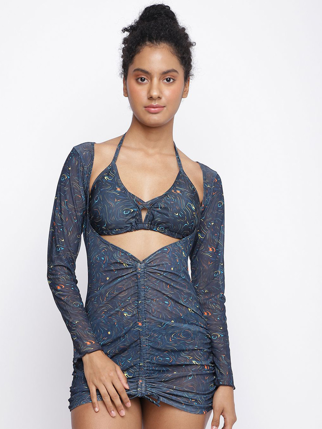 La Intimo Printed Tieable Swim Cover Up Set