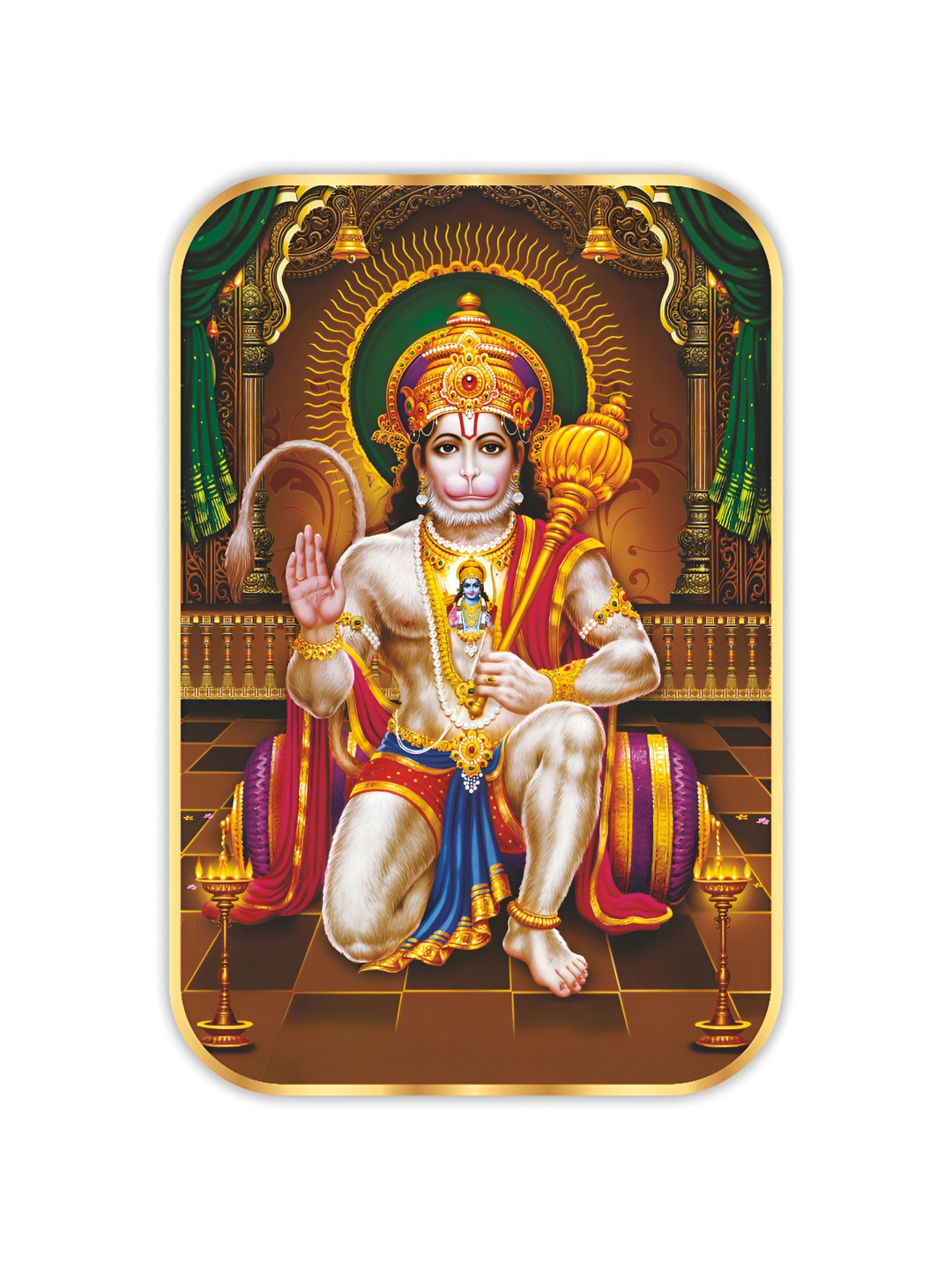 SAF Hanuman ji Wood Wall Rectangle Paintings Wall Art