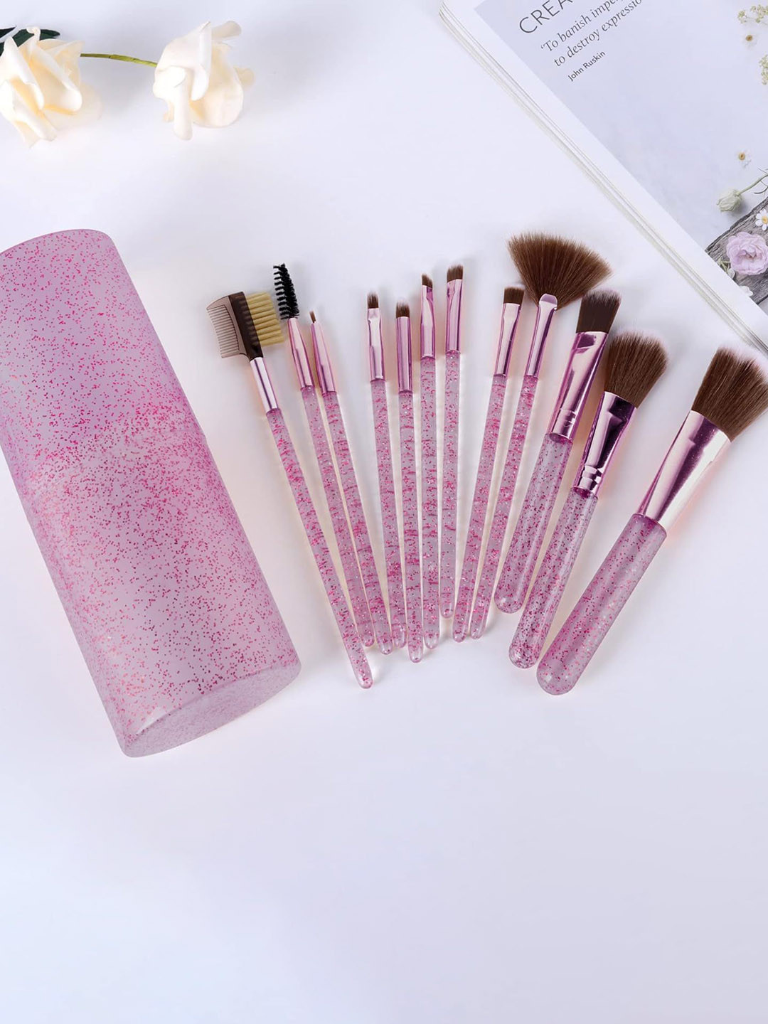 MYN Set Of 12 Makeup Brushes With Storage Box