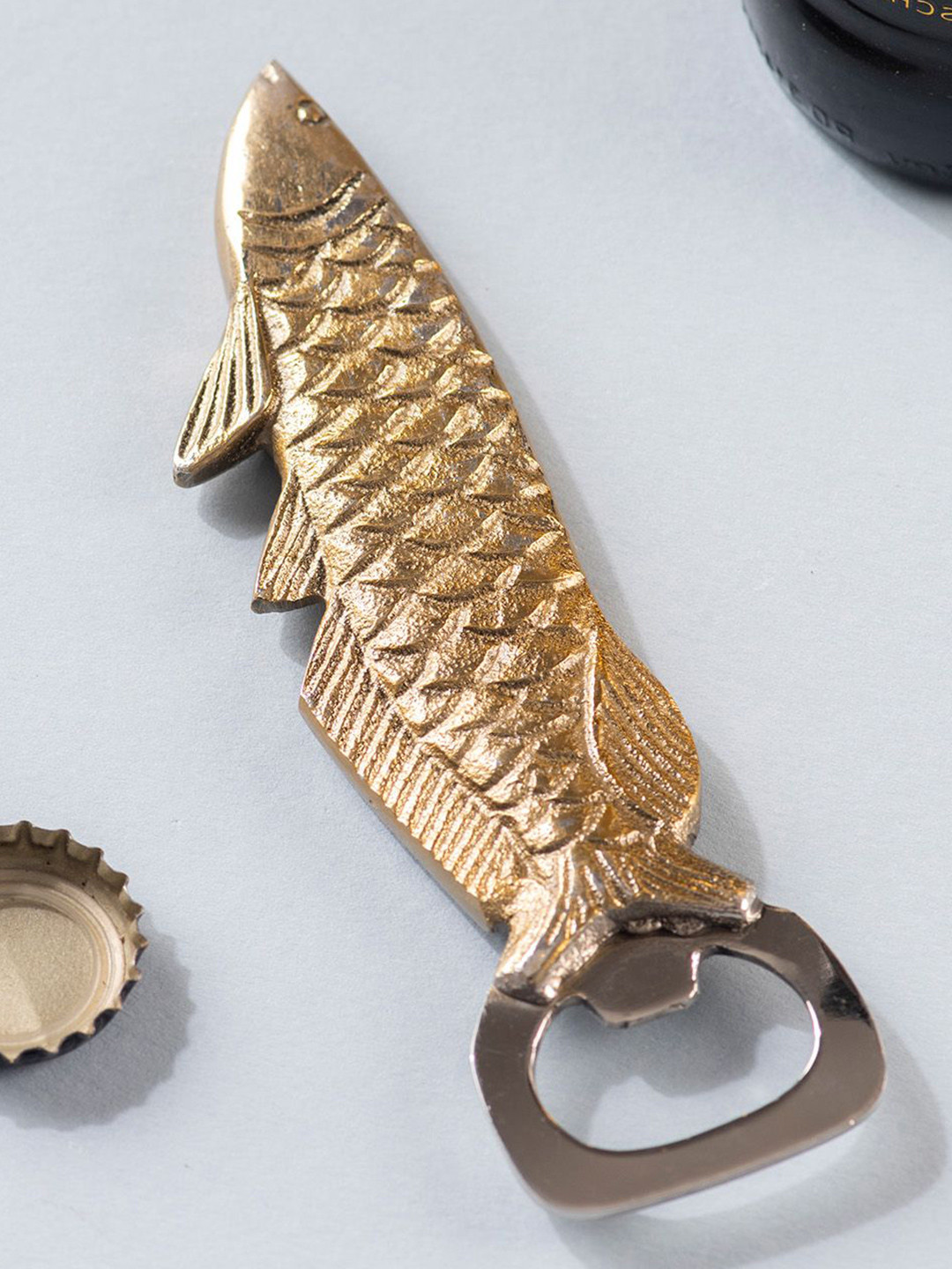 Nestroots Yellow Textured Fish Cocktail Mocktail Bottle Opener