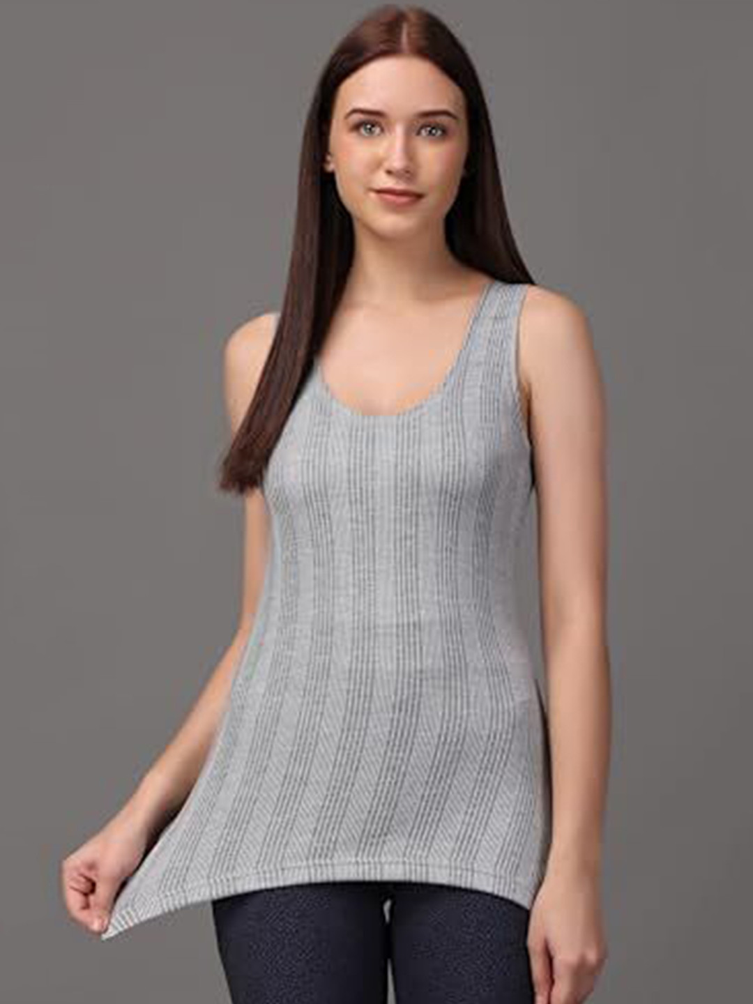Wearslim Women Cotton Striped Non-Padded Thermal Camisole