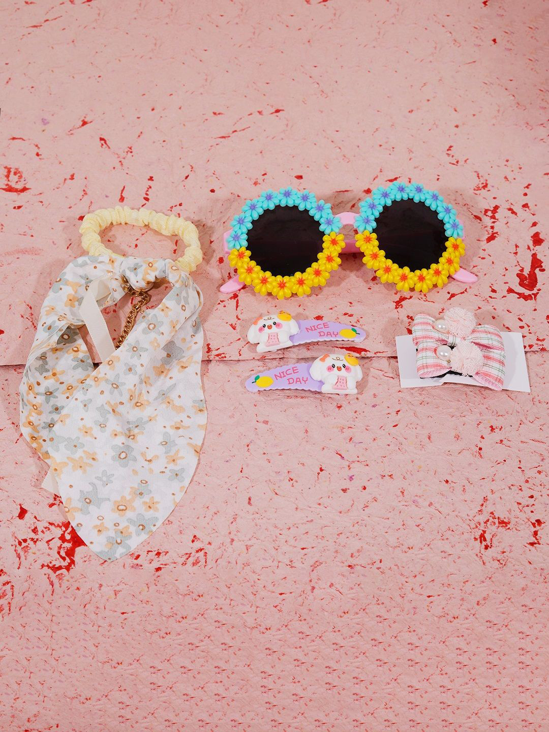DukieKooky Girls Set of 6 Hair Accessory Set And Sunglasses Set