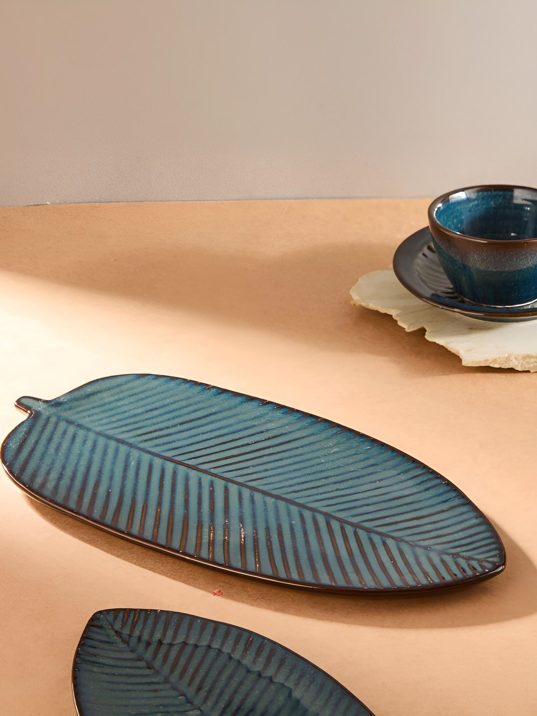 Fabindia Blue 2024 Ceramic 1 Pieces Food Platter