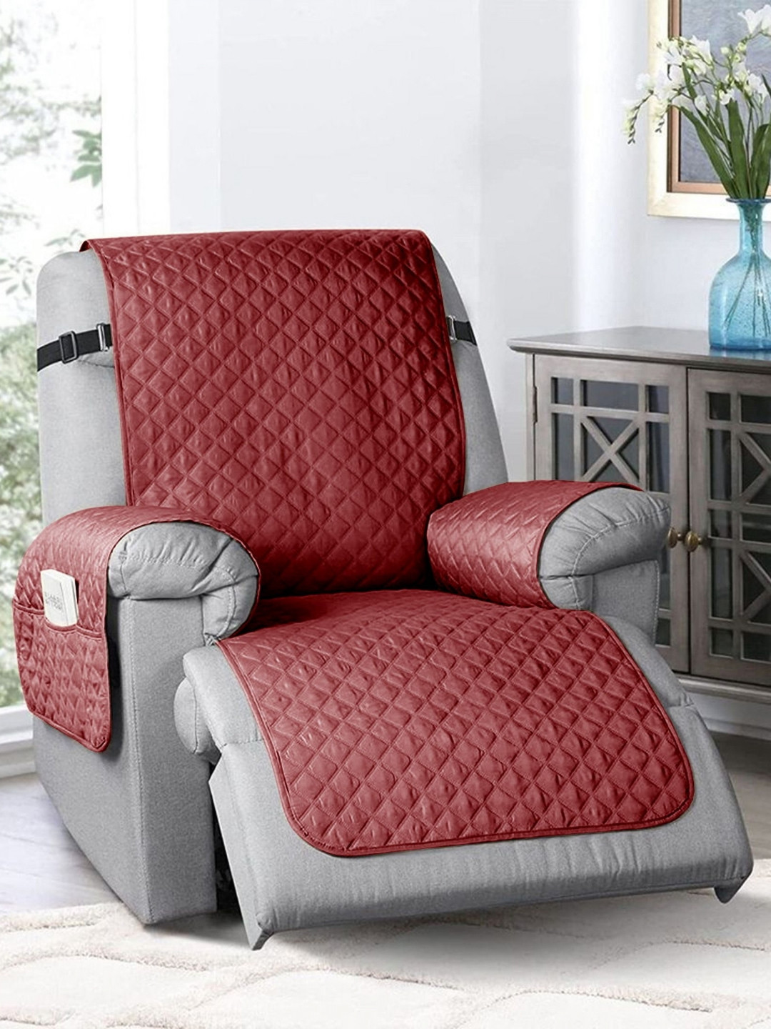 Cortina Reversible Stretch Solid 1 Recliner Couch Covers Fitted Non Slip Slipcovers