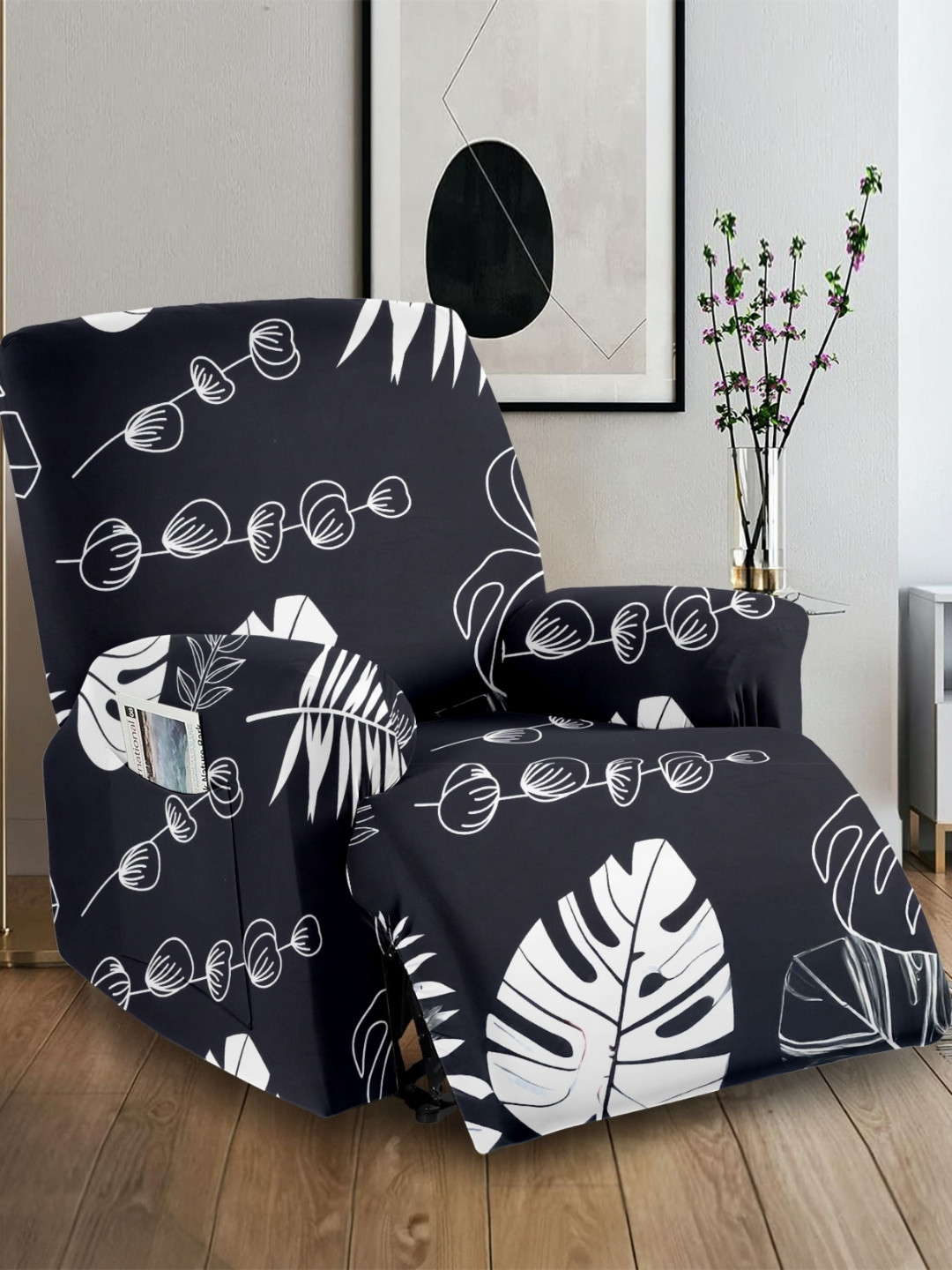 Cortina Stretch Printed 1 Recliner Couch Covers Fitted Non Slip Reclining Slipcovers