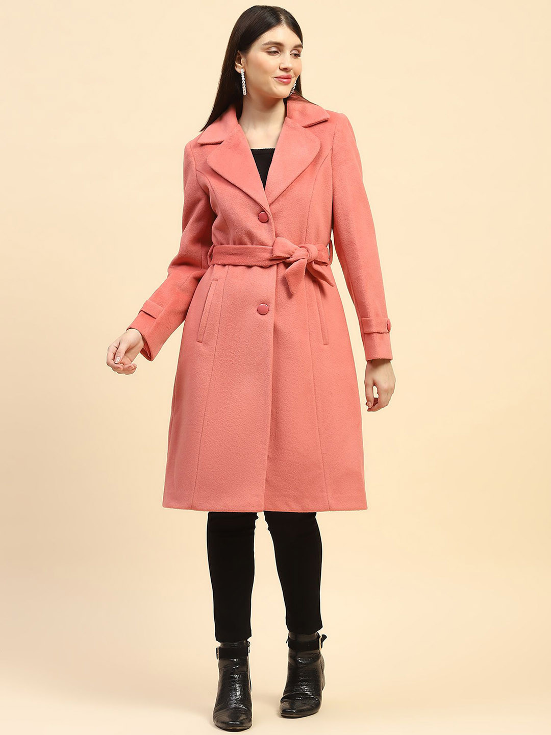Global Republic Women Double-Breasted Trench Coat