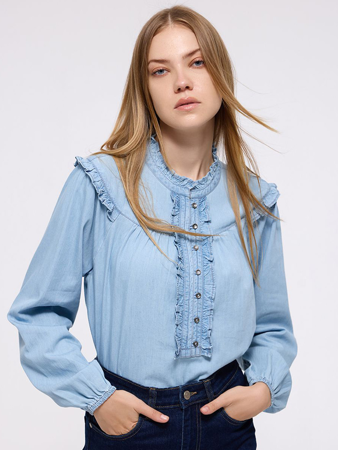 COVER STORY Women Round Neck Long Sleeves Top