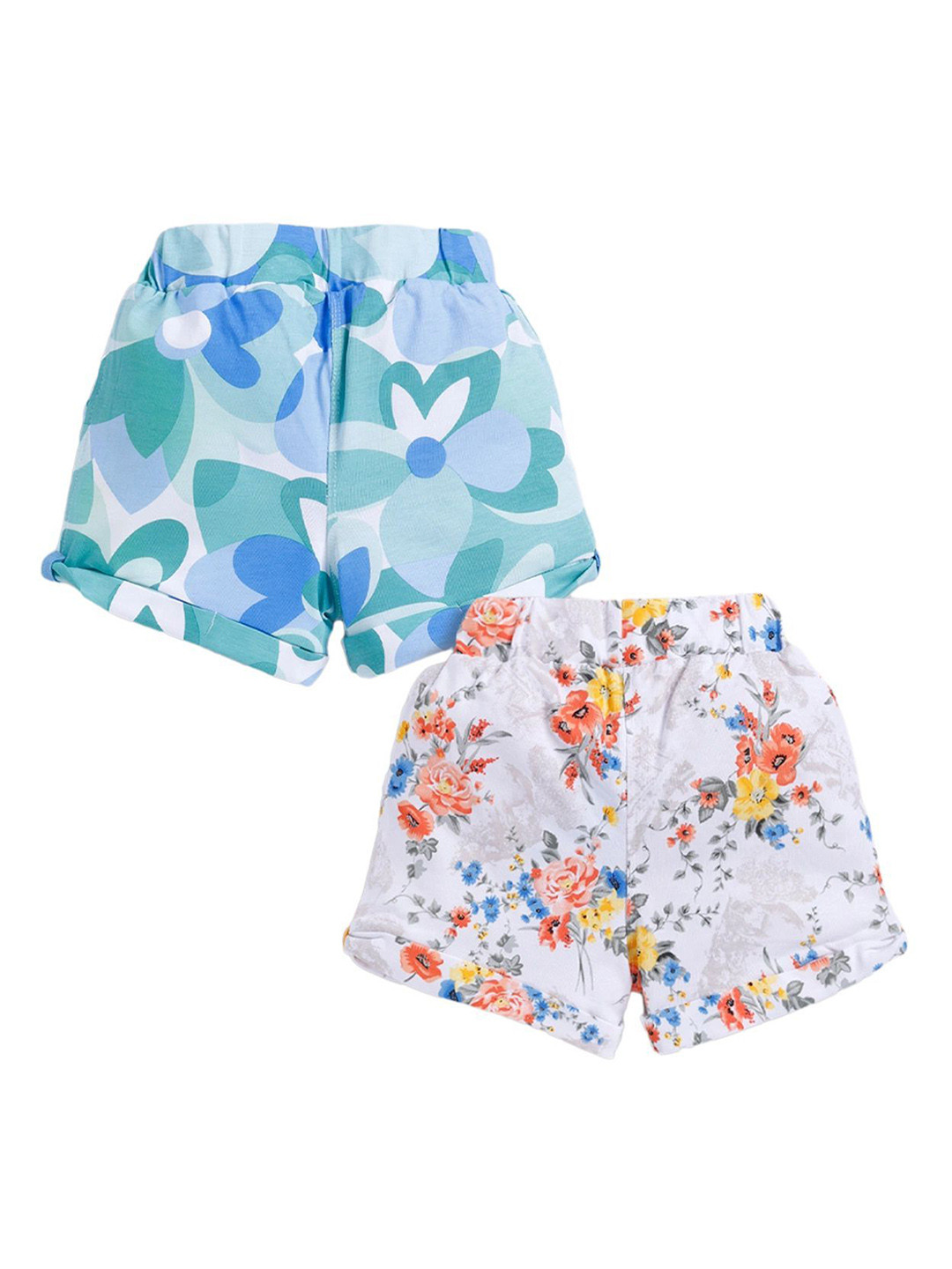 Annie Girls Pack Of 2 Cotton Floral Printed Regular Fit Hot Pants Shorts