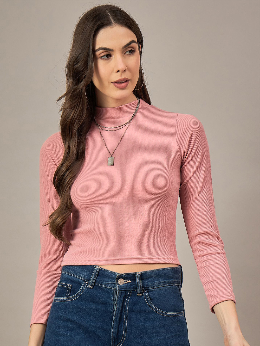 The Roadster Lifestyle Co Women's High Neck Crop Top